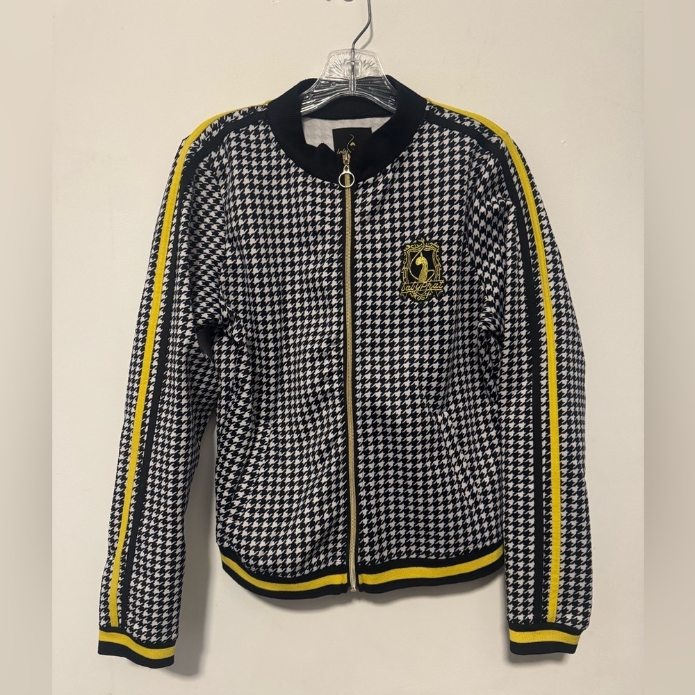 Baby Phat Vintage Y2K Track Jacket Womens XL Houndstooth Striped Full Zip Up - Picture 9 of 9